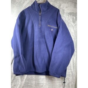 Gant USA Fleece Pullover Mens Sz XL Royal Blue 1/4 Zip Sweater The Rugger EUC